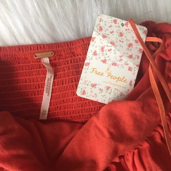 Free People Fiesta Red NWT XS Strapless Top - Picture 2 of 5